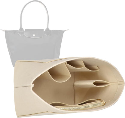 Purse Organizer Insert for longchamp(Small) shor thandle Handbags Organizer 1012Beige-S