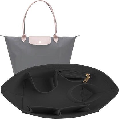Purse Organizer Insert for longchamp(Small) shor thandle Handbags Organizer 1012Beige-S