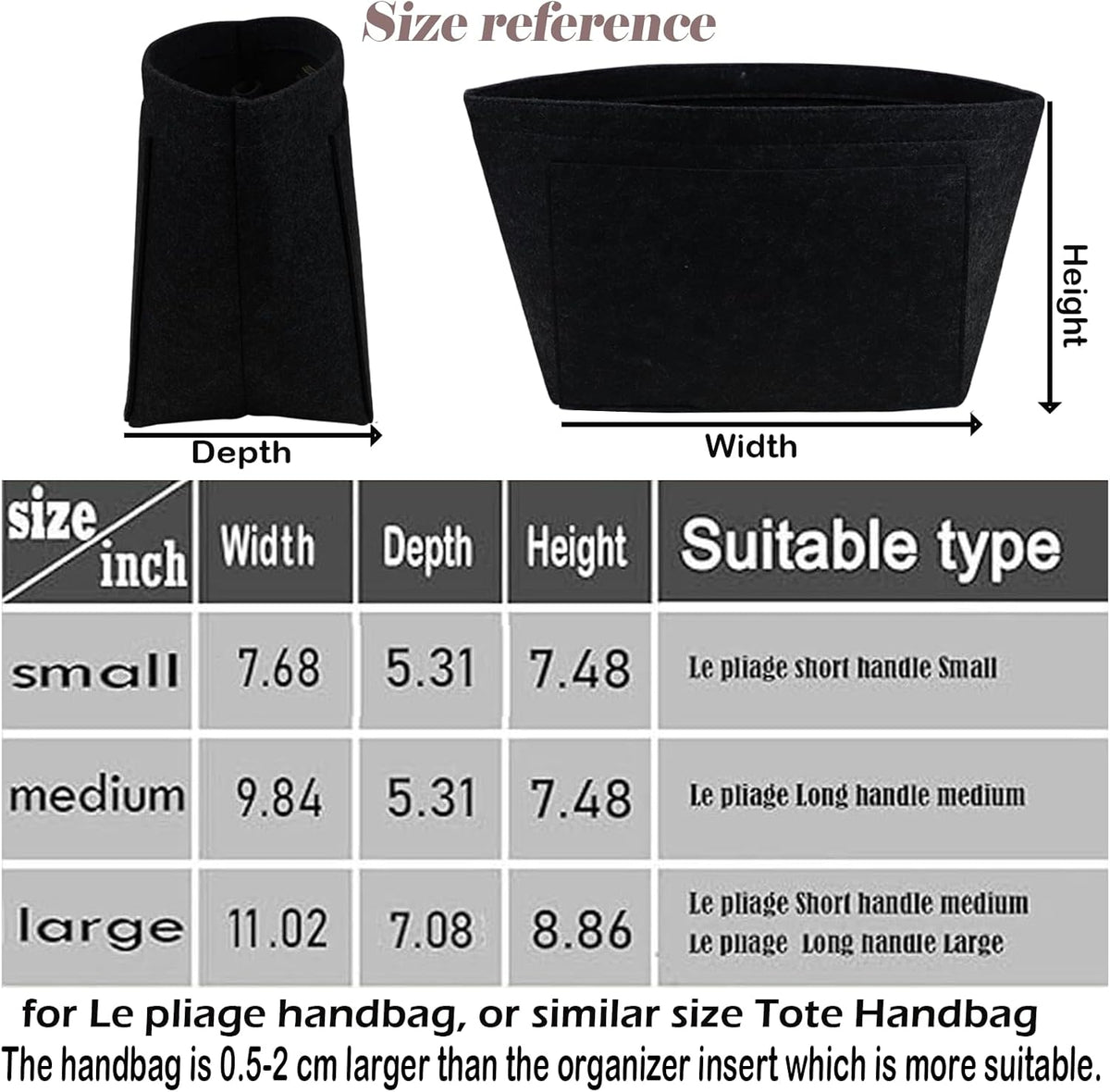 Purse Organizer Insert for longchamp(Small) shor thandle Handbags Organizer 1012Beige-S