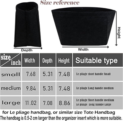 Purse Organizer Insert for longchamp(Small) shor thandle Handbags Organizer 1012Beige-S