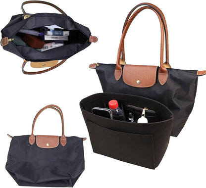 Purse Organizer Insert for longchamp(Small) shor thandle Handbags Organizer 1012Beige-S