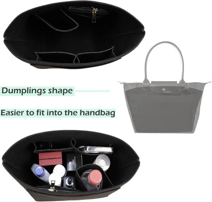Purse Organizer Insert for longchamp(Small) shor thandle Handbags Organizer 1012Beige-S