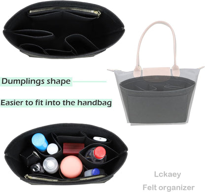 Purse Organizer Insert for longchamp(Small) shor thandle Handbags Organizer 1012Beige-S