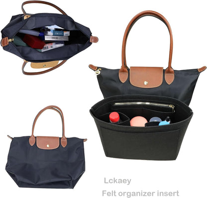 Purse Organizer Insert for longchamp(Small) shor thandle Handbags Organizer 1012Beige-S