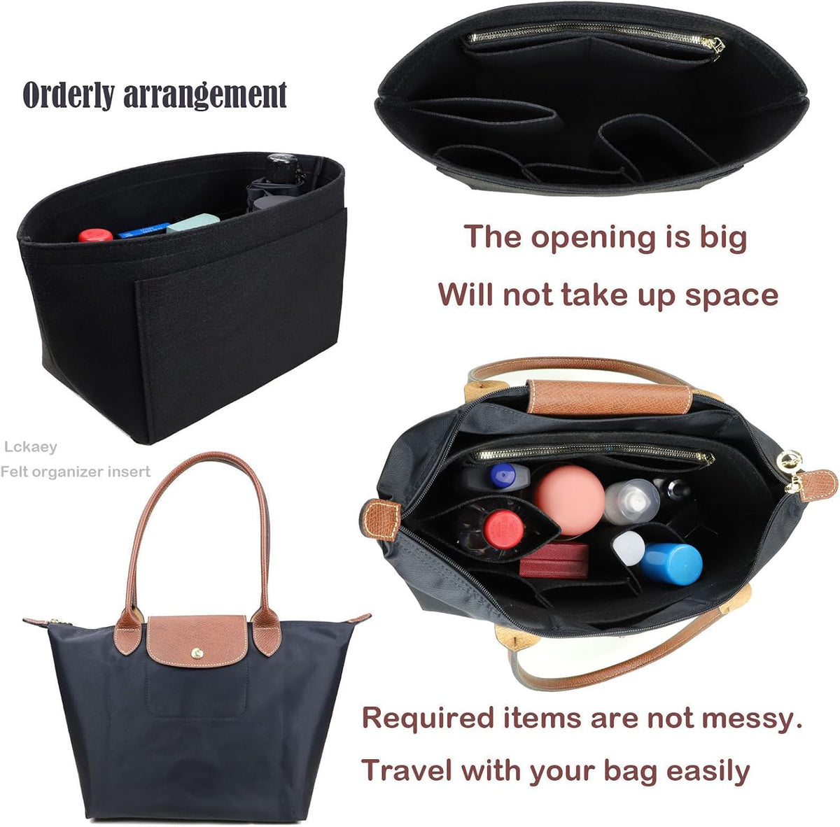 Purse Organizer Insert for longchamp(Small) shor thandle Handbags Organizer 1012Beige-S
