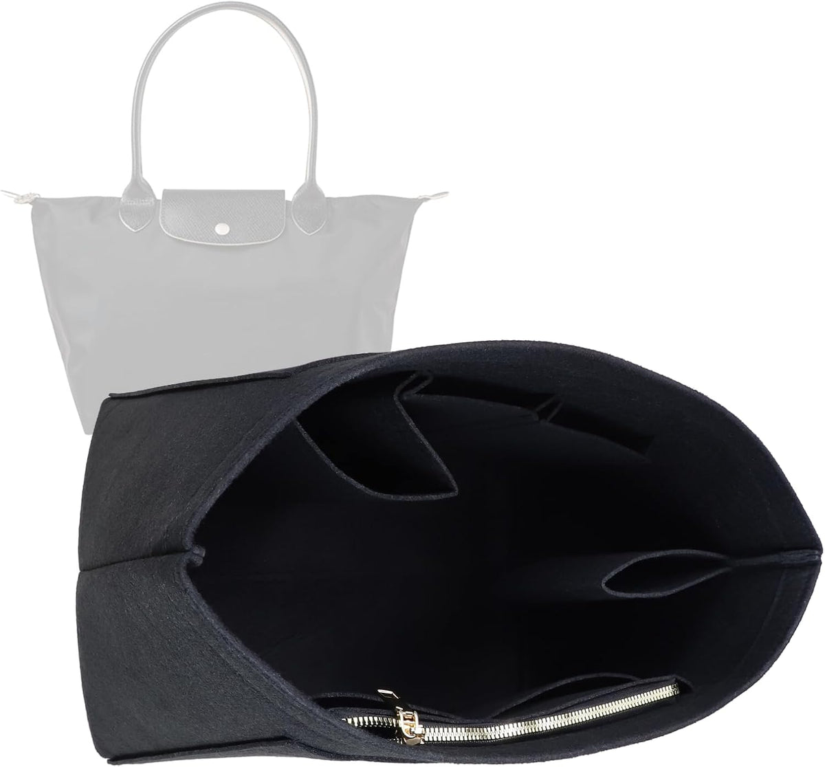Purse Organizer Insert for longchamp(Small) shor thandle Handbags Organizer 1012Beige-S