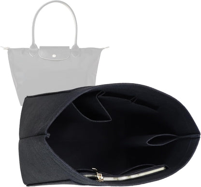 Purse Organizer Insert for longchamp(Small) shor thandle Handbags Organizer 1012Beige-S