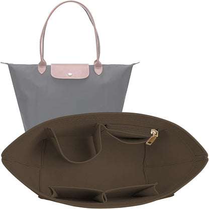 Purse Organizer Insert for longchamp(Small) shor thandle Handbags Organizer 1012Beige-S