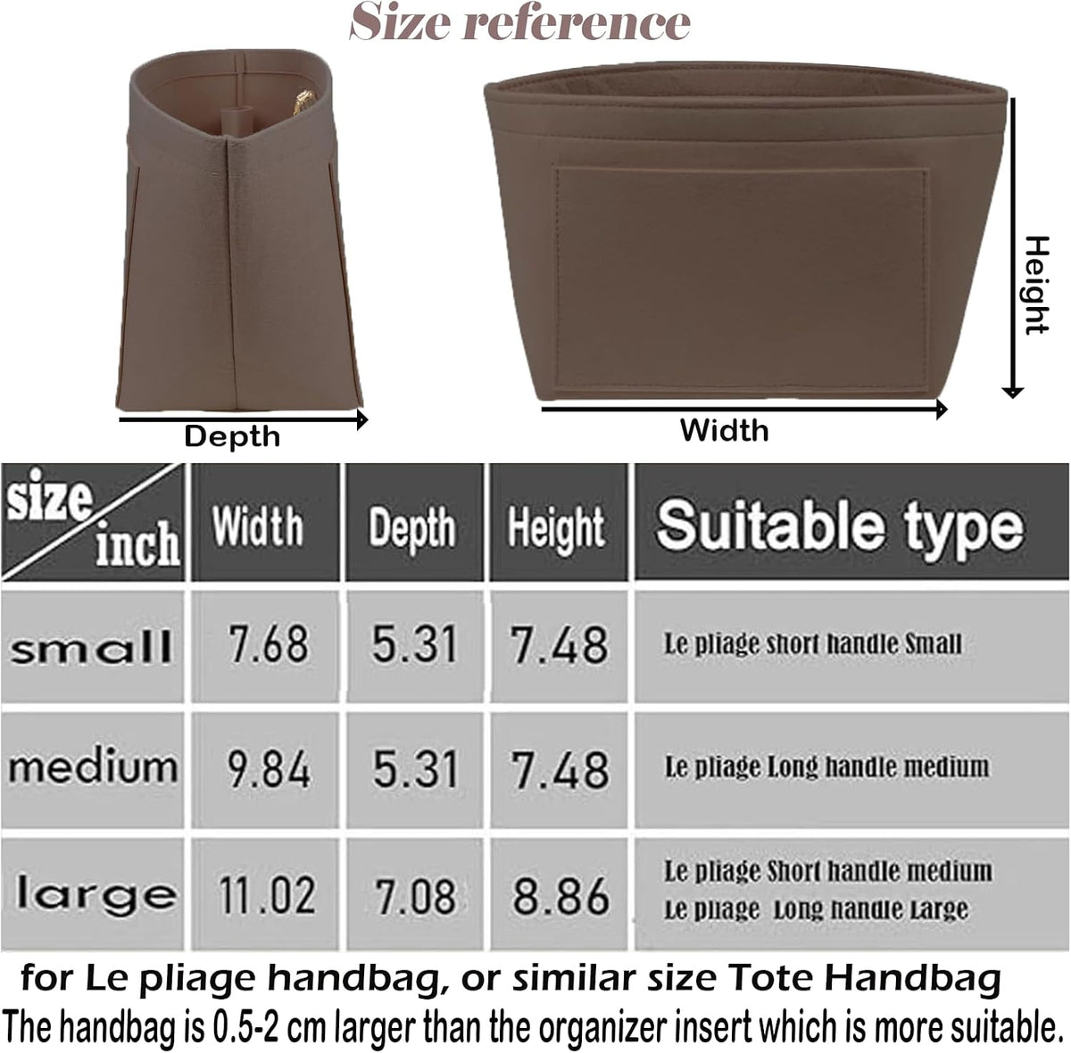 Purse Organizer Insert for longchamp(Small) shor thandle Handbags Organizer 1012Beige-S