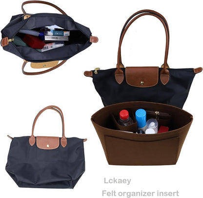 Purse Organizer Insert for longchamp(Small) shor thandle Handbags Organizer 1012Beige-S
