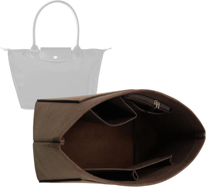 Purse Organizer Insert for longchamp(Small) shor thandle Handbags Organizer 1012Beige-S