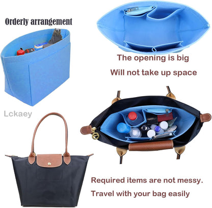 Purse Organizer Insert for longchamp(Small) shor thandle Handbags Organizer 1012Beige-S
