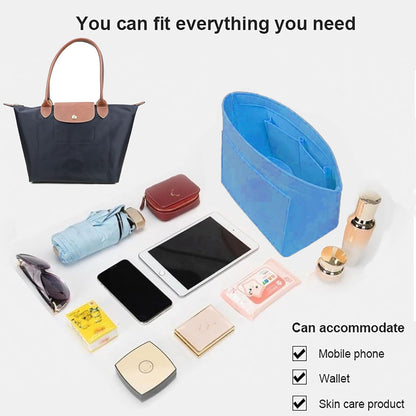 Purse Organizer Insert for longchamp(Small) shor thandle Handbags Organizer 1012Beige-S