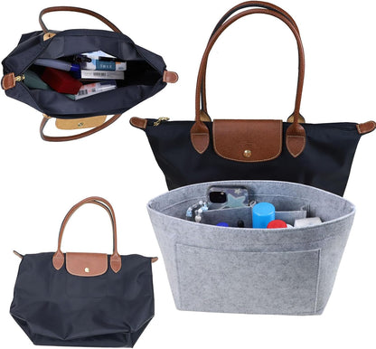 Purse Organizer Insert for longchamp(Small) shor thandle Handbags Organizer 1012Beige-S