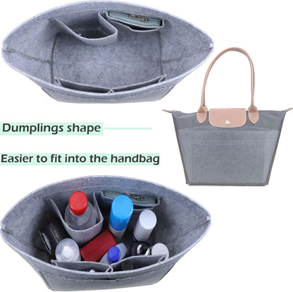 Purse Organizer Insert for longchamp(Small) shor thandle Handbags Organizer 1012Beige-S