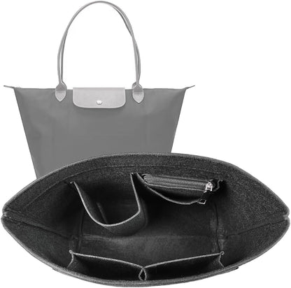 Purse Organizer Insert for longchamp(Small) shor thandle Handbags Organizer 1012Beige-S