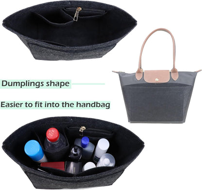 Purse Organizer Insert for longchamp(Small) shor thandle Handbags Organizer 1012Beige-S