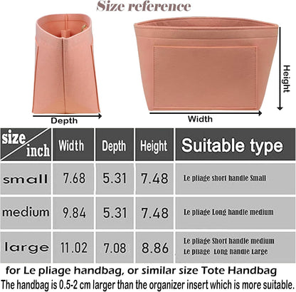 Purse Organizer Insert for longchamp(Small) shor thandle Handbags Organizer 1012Beige-S