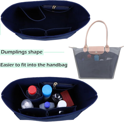 Purse Organizer Insert for longchamp(Small) shor thandle Handbags Organizer 1012Beige-S