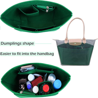 Purse Organizer Insert for longchamp(Small) shor thandle Handbags Organizer 1012Beige-S