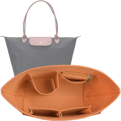 Purse Organizer Insert for longchamp(Small) shor thandle Handbags Organizer 1012Beige-S