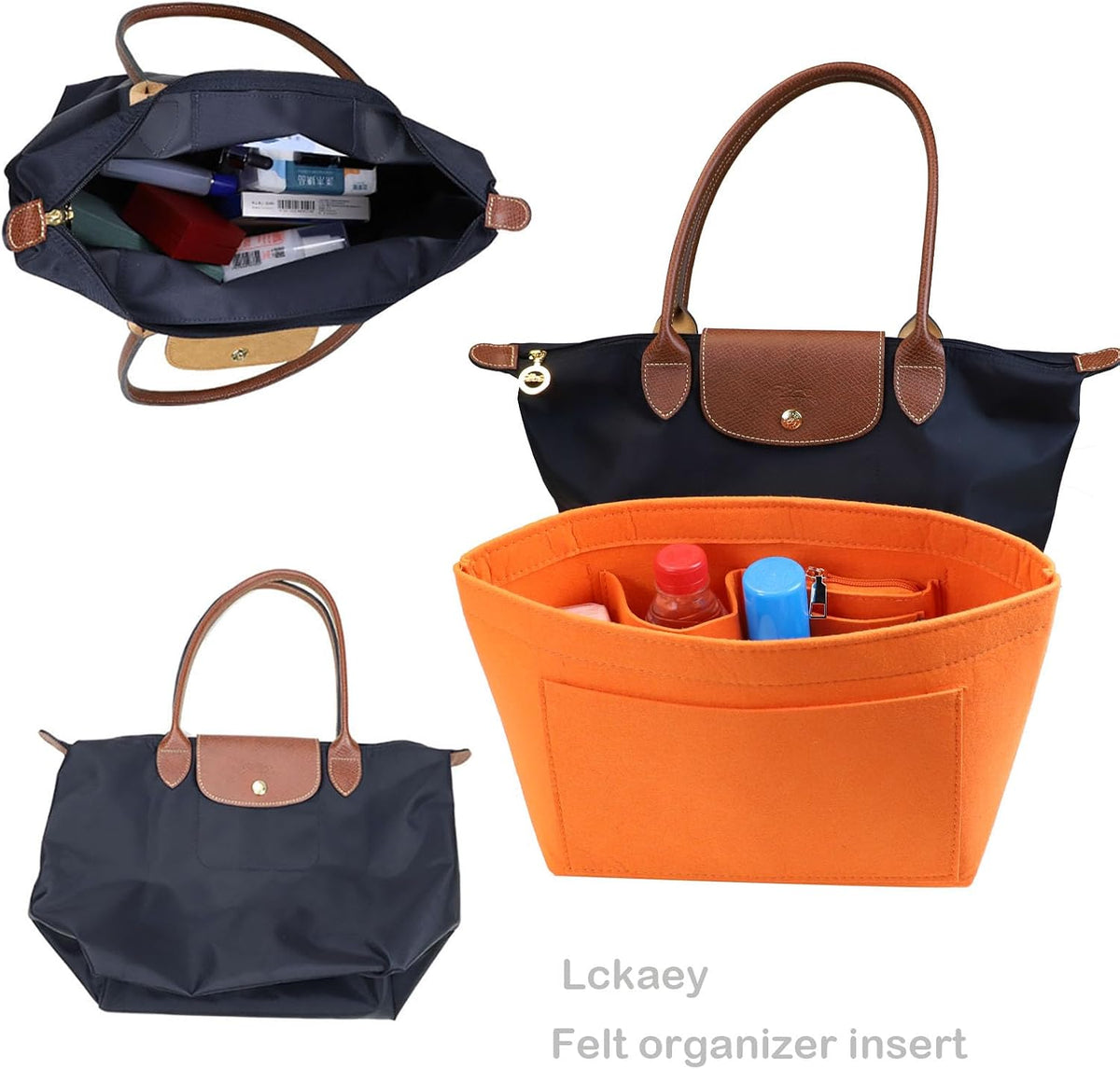 Purse Organizer Insert for longchamp(Small) shor thandle Handbags Organizer 1012Beige-S