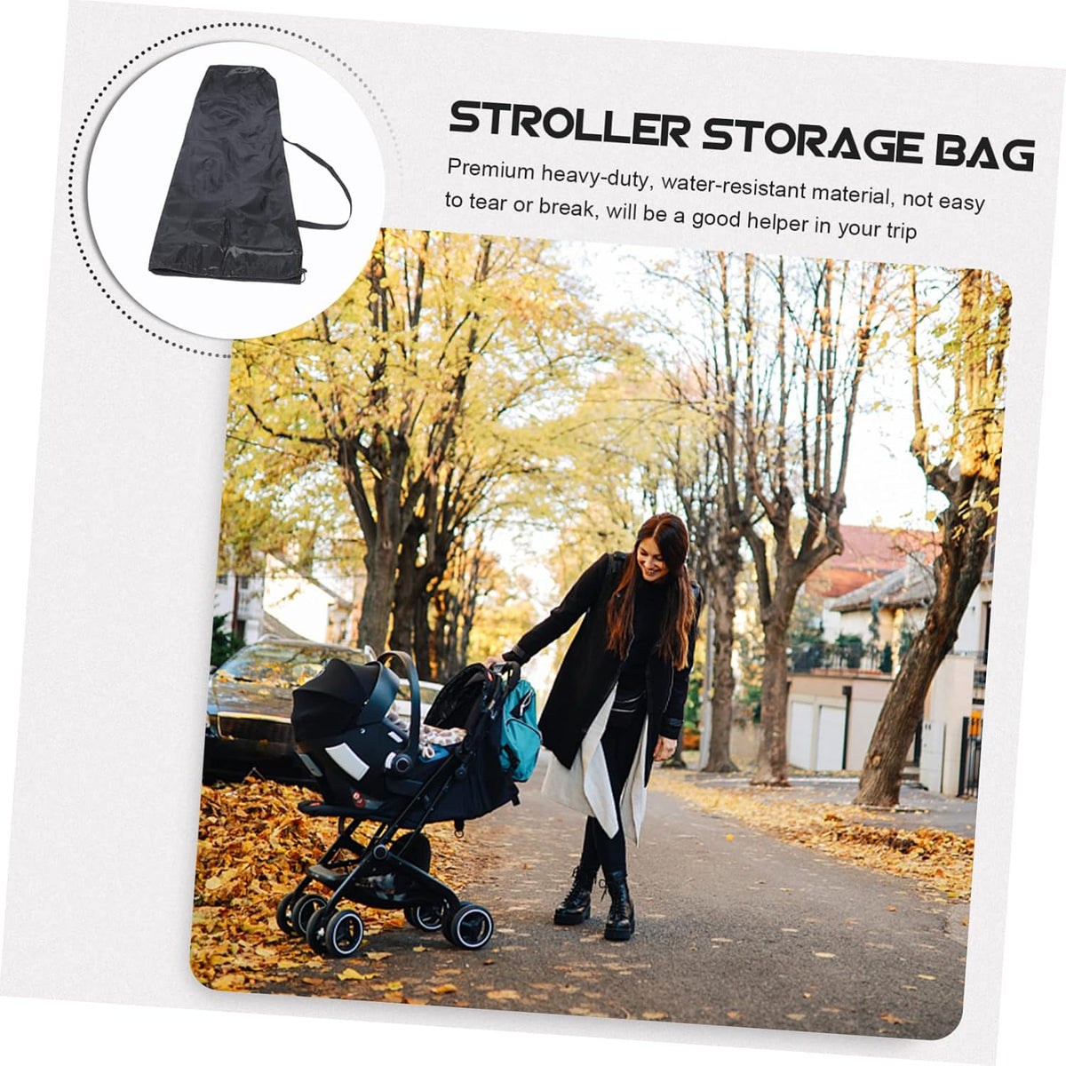 Travel Stroller Bag with Two Shoulder Straps Water Resistant Heavy Duty Stroller Cover for Airplane Gate Check Protective Storage for Umbrella Easy to Carry and Scratch Resistant