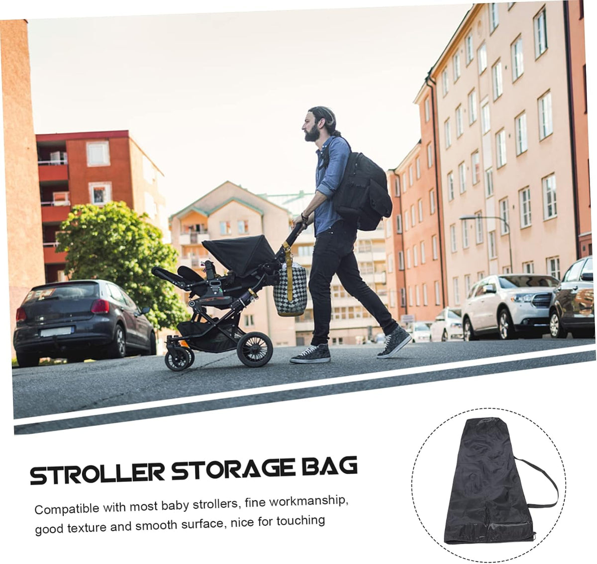 Travel Stroller Bag with Two Shoulder Straps Water Resistant Heavy Duty Stroller Cover for Airplane Gate Check Protective Storage for Umbrella Easy to Carry and Scratch Resistant