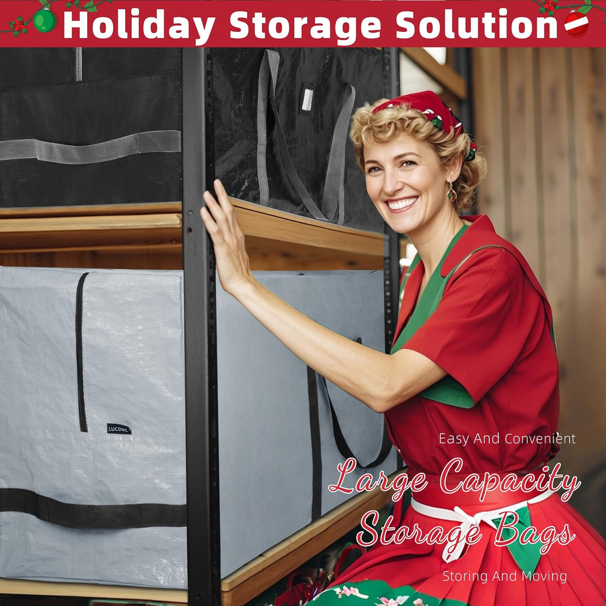 Large Christmas Tree Storage Bag Heavy Duty 7.5 Ft (Gray)