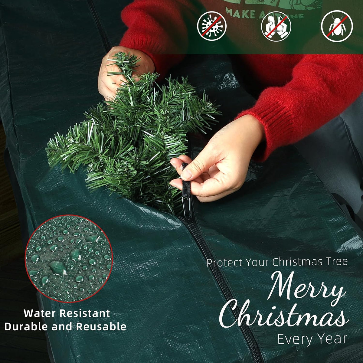 Large Christmas Tree Storage Bag Heavy Duty 7.5 Ft (Gray)