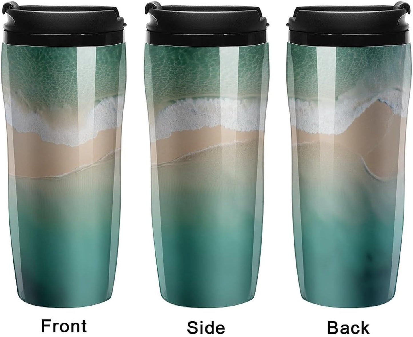 Clear Picture of A Wall with A Window with Flowers And A Bicycle Coffee Mug with Lid Flip Top Double Wall Plastic Coffee Cups Drinks Tumbler 350ml