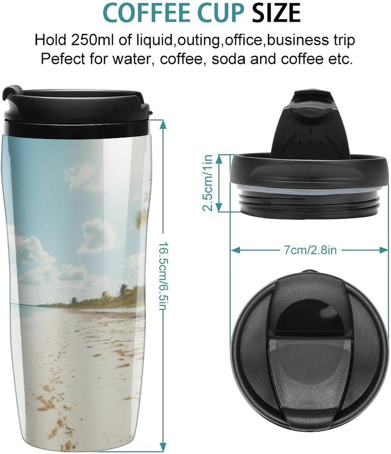 Clear Picture of A Wall with A Window with Flowers And A Bicycle Coffee Mug with Lid Flip Top Double Wall Plastic Coffee Cups Drinks Tumbler 350ml