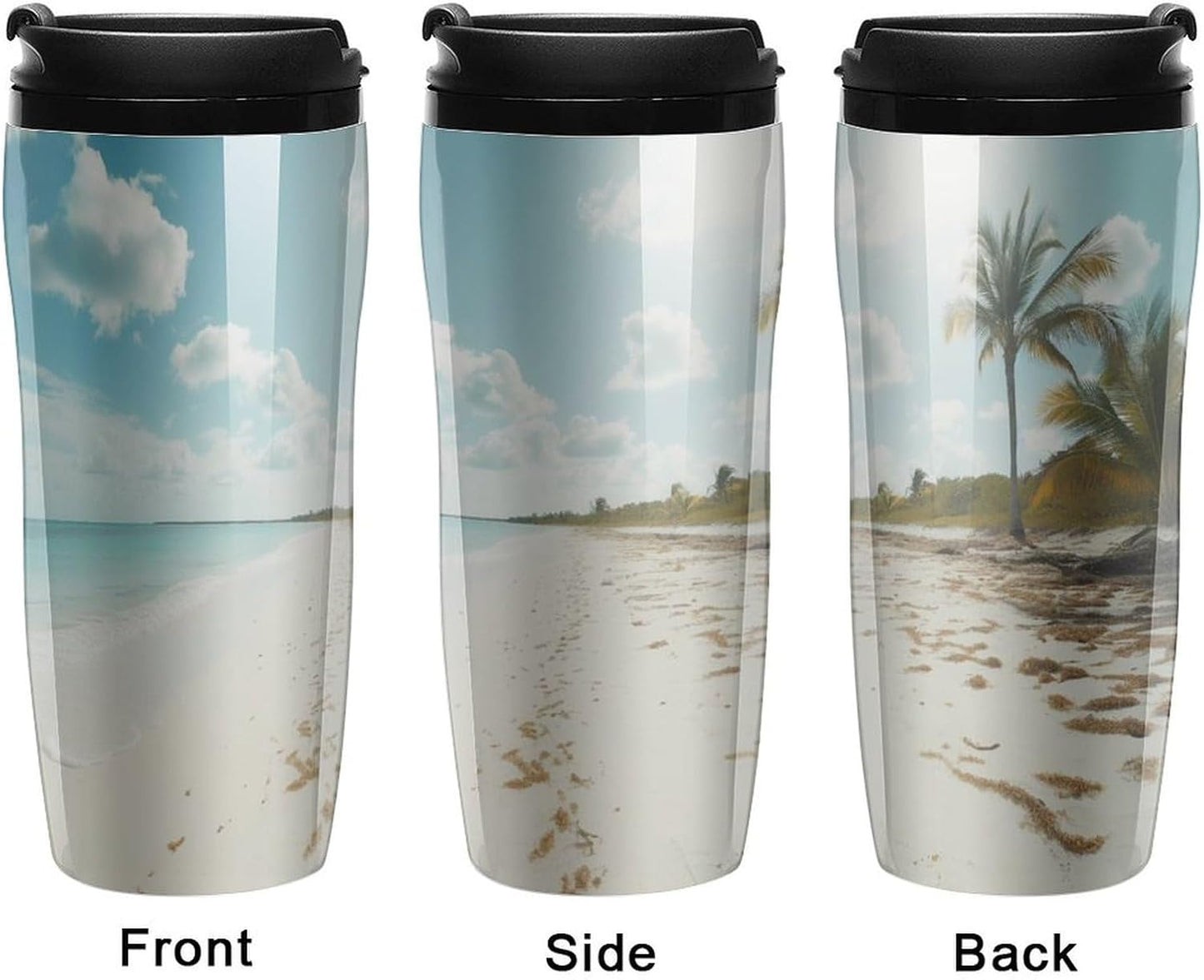 Clear Picture of A Wall with A Window with Flowers And A Bicycle Coffee Mug with Lid Flip Top Double Wall Plastic Coffee Cups Drinks Tumbler 350ml