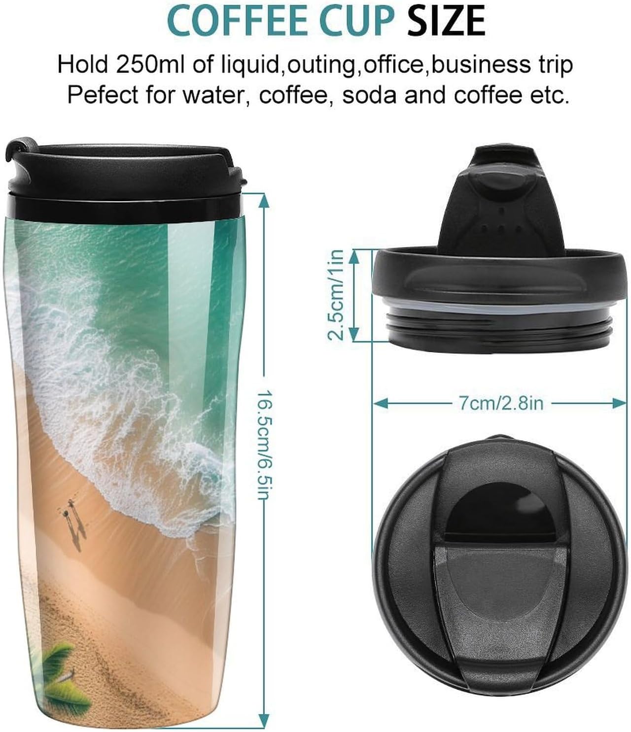 Clear Picture of A Wall with A Window with Flowers And A Bicycle Coffee Mug with Lid Flip Top Double Wall Plastic Coffee Cups Drinks Tumbler 350ml
