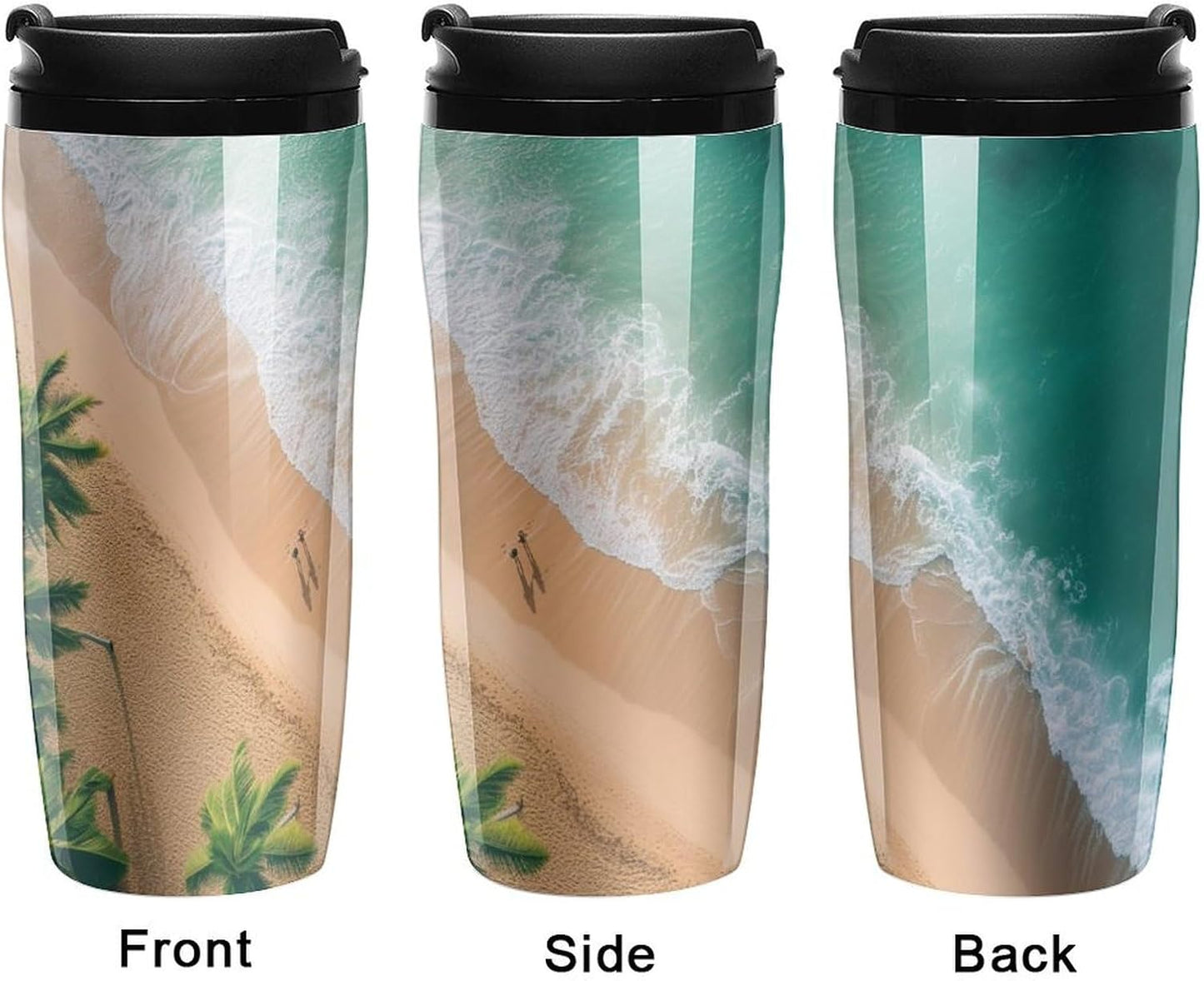 Clear Picture of A Wall with A Window with Flowers And A Bicycle Coffee Mug with Lid Flip Top Double Wall Plastic Coffee Cups Drinks Tumbler 350ml