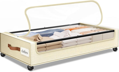 Under Bed Storage with Wheels Storage Containers with Clear Window