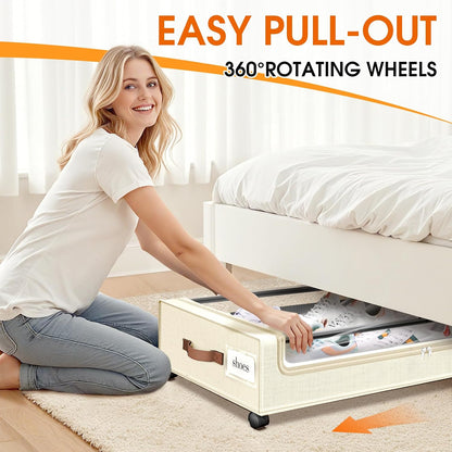 Under Bed Storage with Wheels Storage Containers with Clear Window