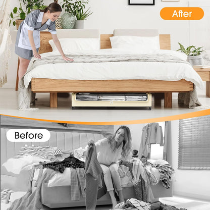 Under Bed Storage with Wheels Storage Containers with Clear Window