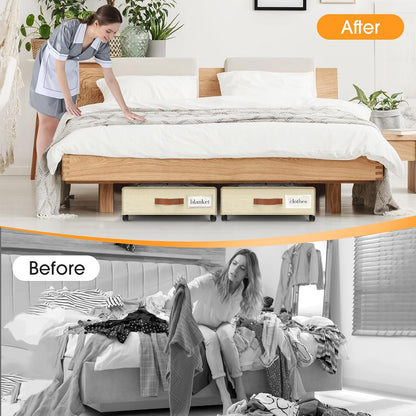 Under Bed Storage with Wheels Storage Containers with Clear Window