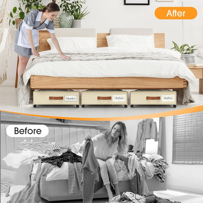 Under Bed Storage with Wheels Storage Containers with Clear Window