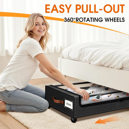Under Bed Storage with Wheels Storage Containers with Clear Window
