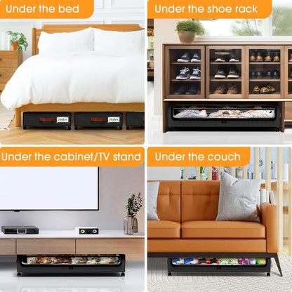 Under Bed Storage with Wheels Storage Containers with Clear Window
