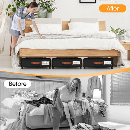 Under Bed Storage with Wheels Storage Containers with Clear Window