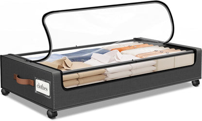 Under Bed Storage with Wheels Storage Containers with Clear Window
