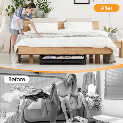 Under Bed Storage with Wheels Storage Containers with Clear Window