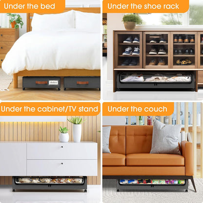 Under Bed Storage with Wheels Storage Containers with Clear Window