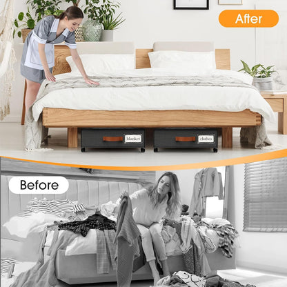 Under Bed Storage with Wheels Storage Containers with Clear Window