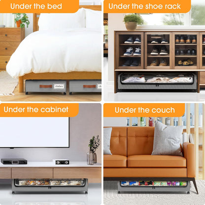 Under Bed Storage with Wheels Storage Containers with Clear Window