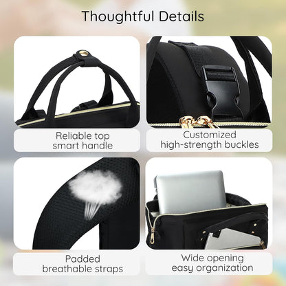 AIJIEKE Large Diaper Bag Backpack, Extra Wide Travel Diaper Bag, Black