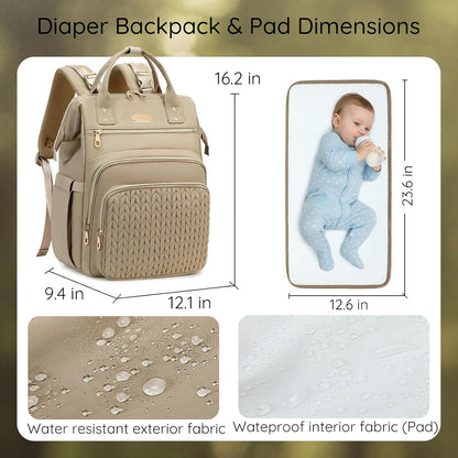 AIJIEKE Large Diaper Bag Backpack, Extra Wide Travel Diaper Bag, Black